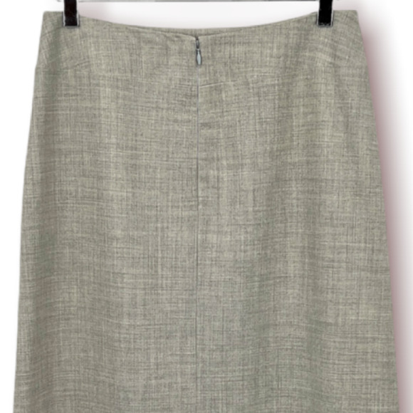 TSE Gray Wool Blend Midi Straight Skirt Career Business Size 6 - Picture 4 of 8